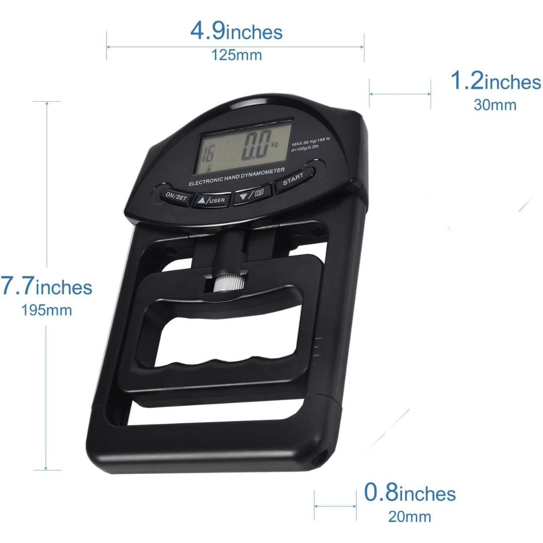 Lisslune | HANDPOWER PRO – Digital Hand Dynamometer for Precise Grip Strength Measurement up to 90kg