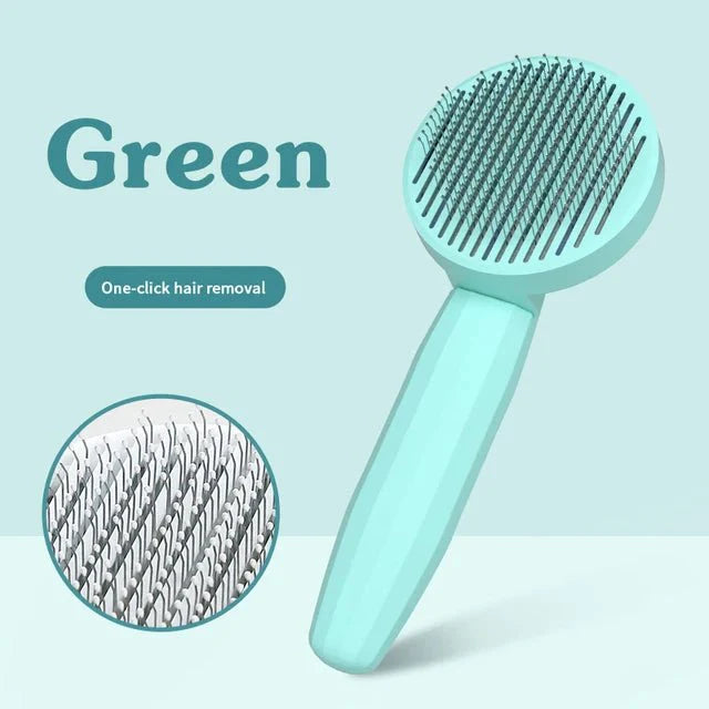 Lisslune | GROOMCLICK – Self-Cleaning Cat Brush for Gentle Grooming & Less Shedding