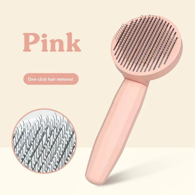 Lisslune | GROOMCLICK – Self-Cleaning Cat Brush for Gentle Grooming & Less Shedding
