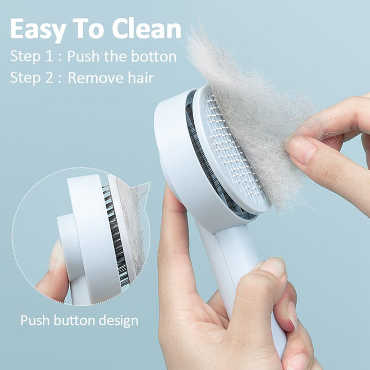 Lisslune | GROOMCLICK – Self-Cleaning Cat Brush for Gentle Grooming & Less Shedding
