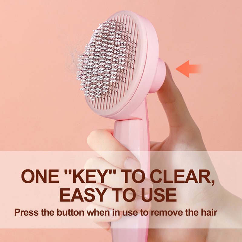 Lisslune | GROOMCLICK – Self-Cleaning Cat Brush for Gentle Grooming & Less Shedding