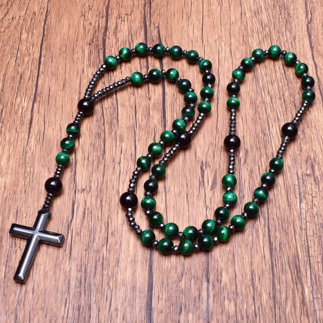 Lisslune | Orion Spiritual Necklace with Tiger Eye & Lapis Lazuli – Men's Rosary