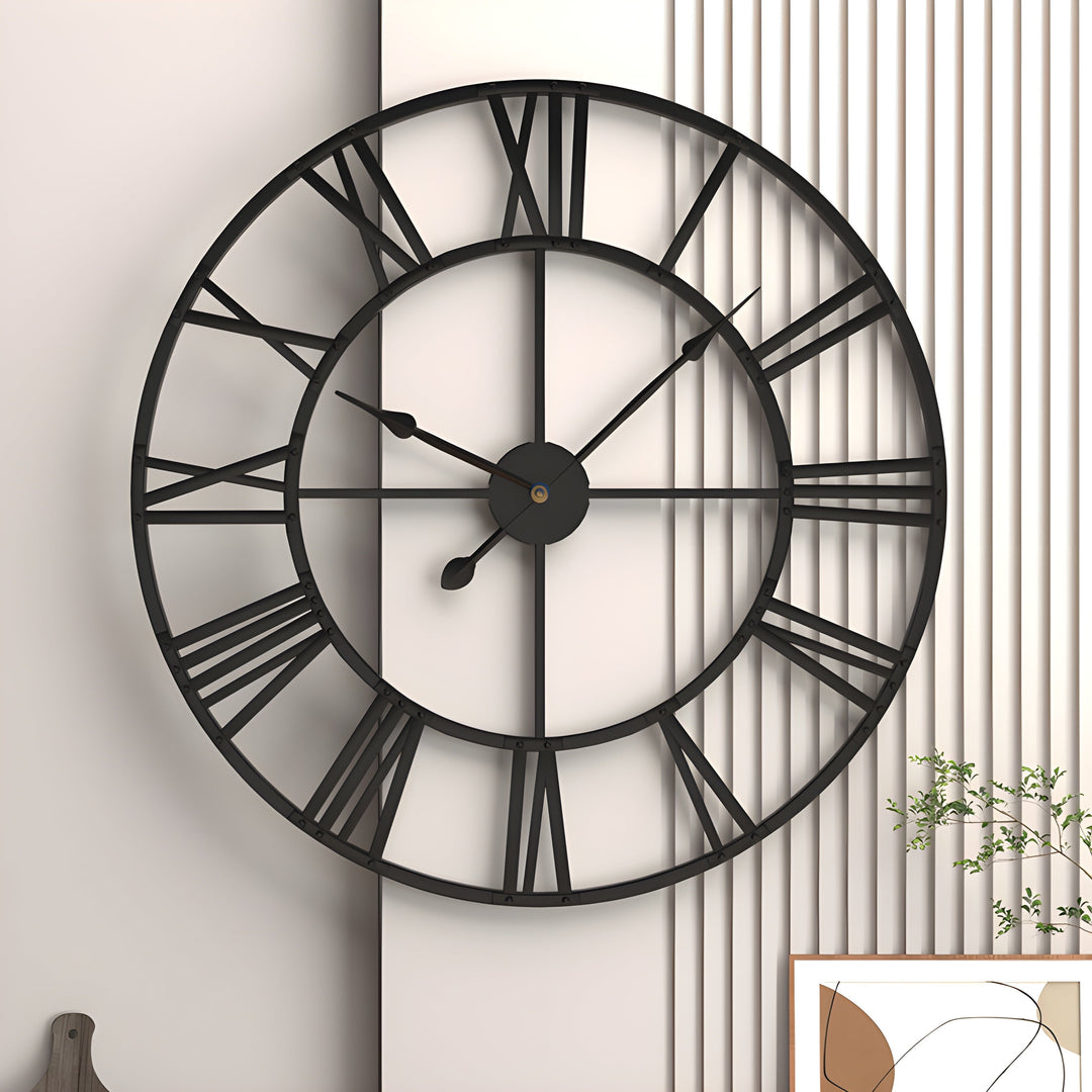 Lisslune | Roman Numerals Iron Art Wall Clock