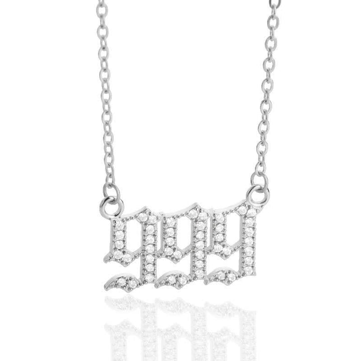 Lisslune | Zirconia English Numbers Necklace – Seraphina
