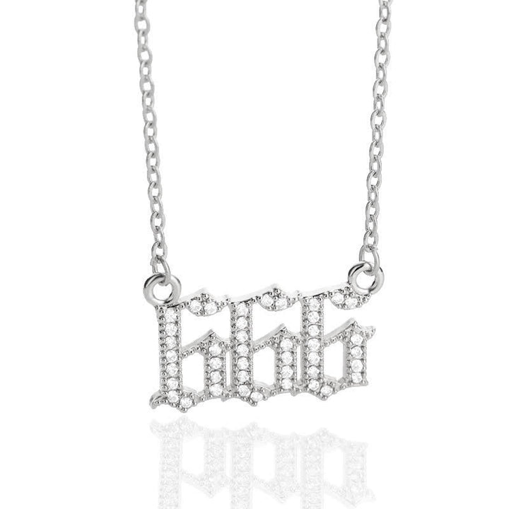 Lisslune | Zirconia English Numbers Necklace – Seraphina