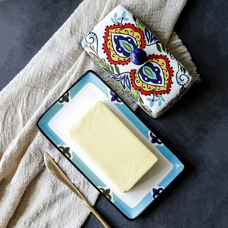 Lisslune | Hand-painted Butter Dish in Tuscan Style - TuscanCharm