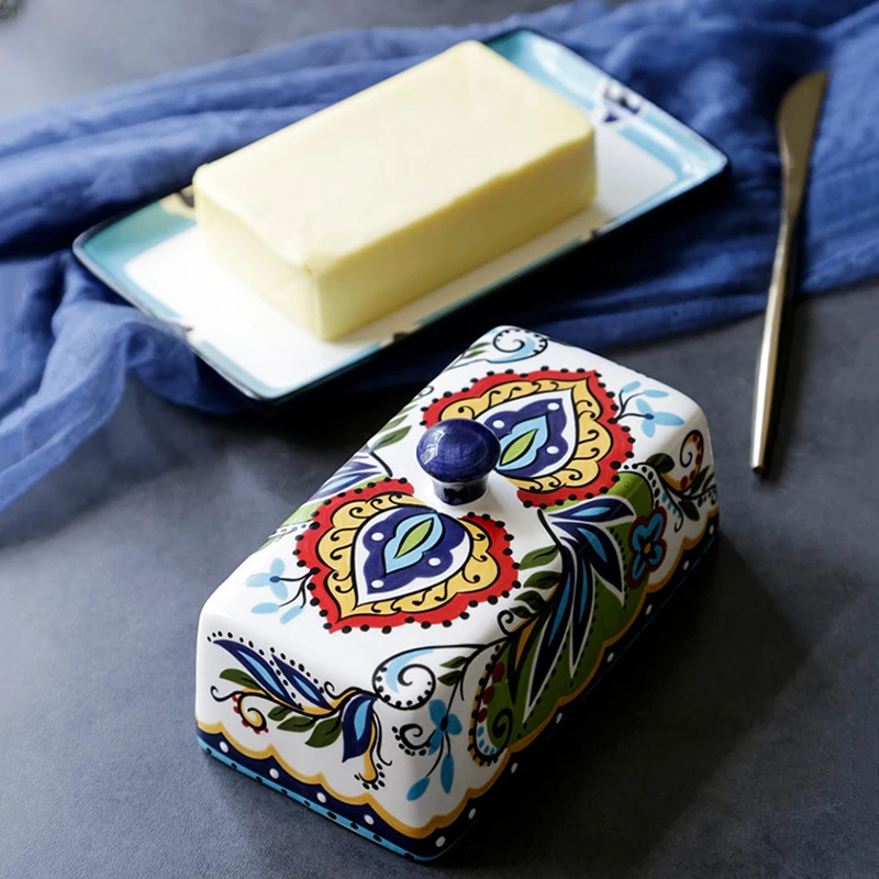 Lisslune | Hand-Painted Tuscan-Style Butter Dish - TuscanCharm