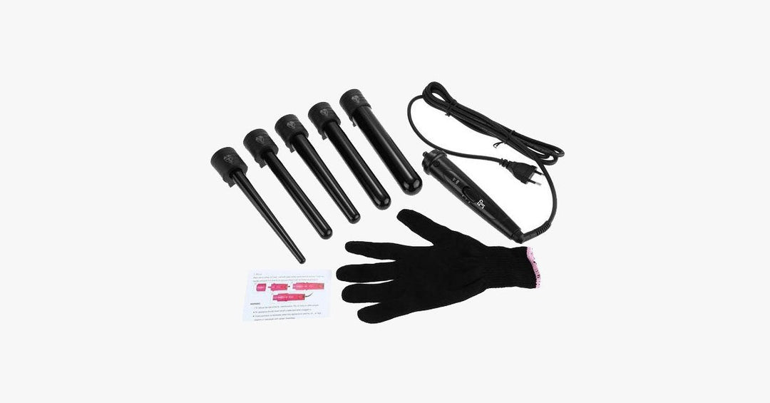 Lisslune | Achieve the salon look with the curling iron set and the heat-resistant glove