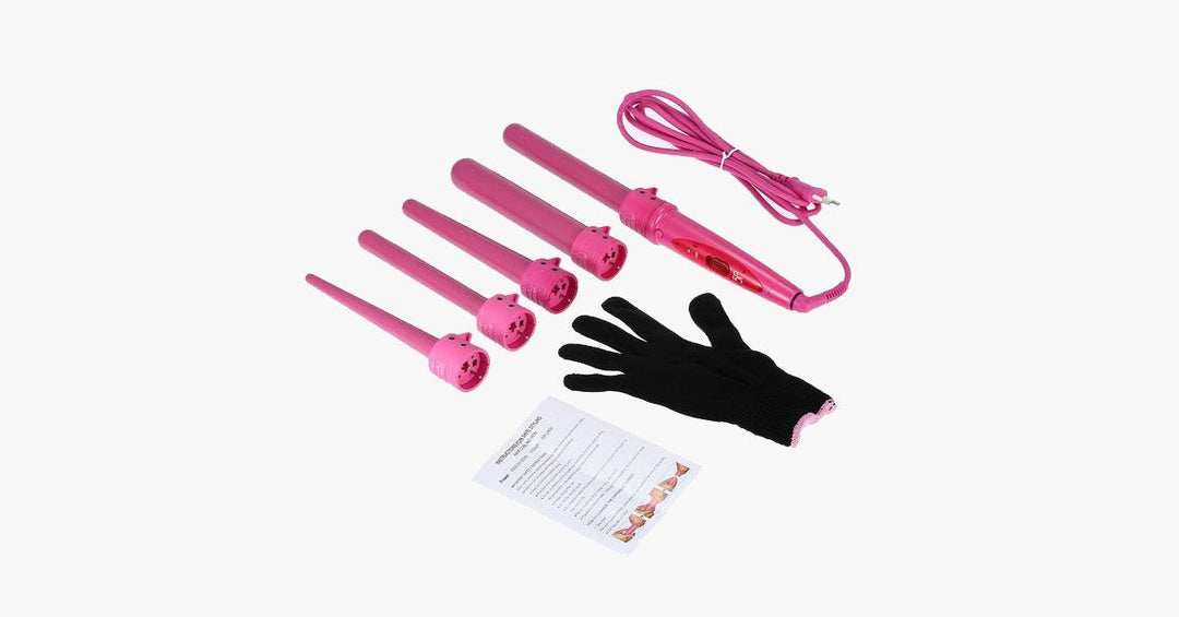 Lisslune | Achieve the salon look with the curling iron set and the heat-resistant glove