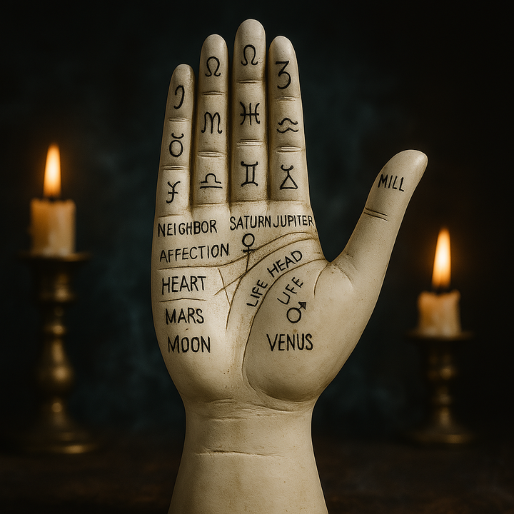Lisslune | Zodiac Symbols Mystic Palmistry Hand Sculpture