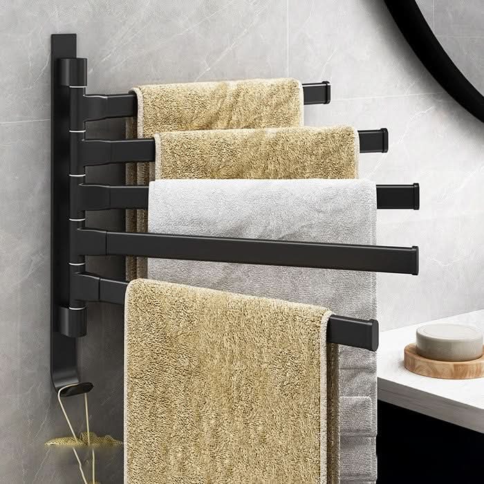 Lisslune | Towelix – 5-Arm Black Metal Towel Rack