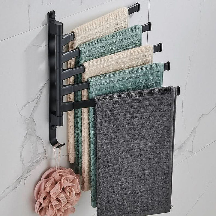 Lisslune | Towelix – 5-Arm Black Metal Towel Rack