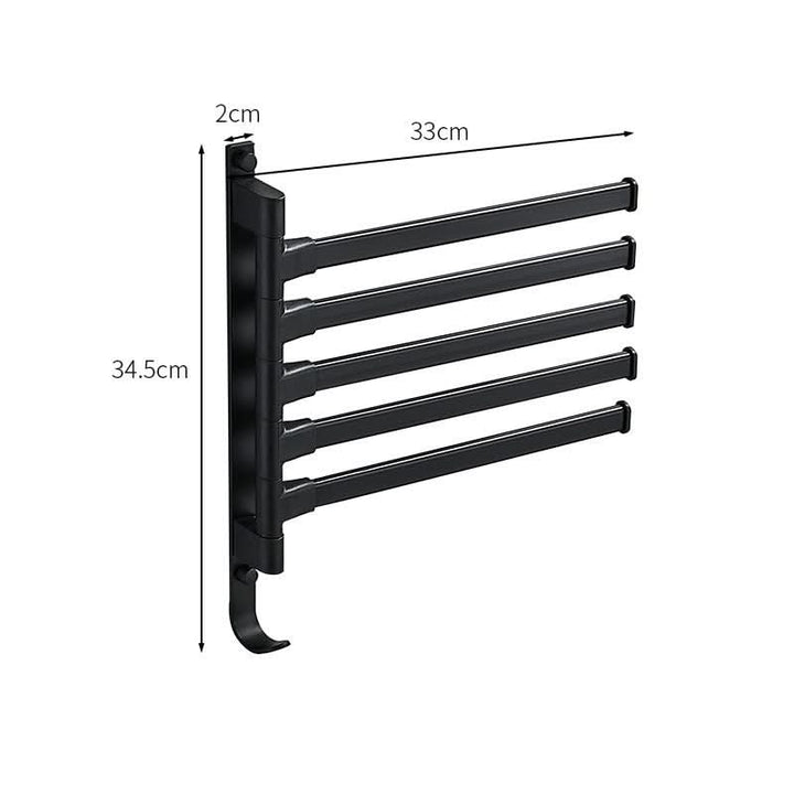 Lisslune | TidyRack 5-Arm Towel Organizer – Space-saving Towel Holder in Matte Black