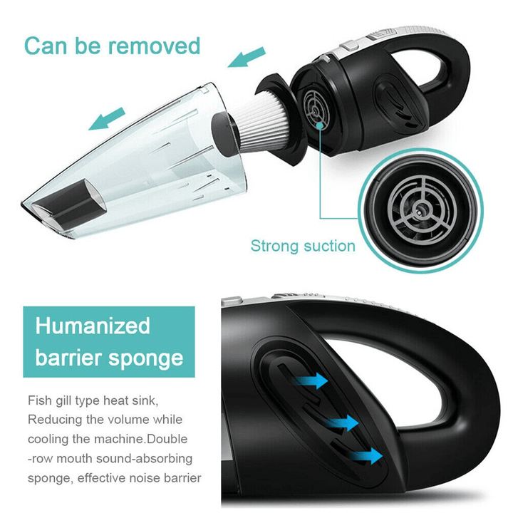 Lisslune | Handheld Cordless Vacuum Cleaner for Car Desk Mini Hoover Small Powerful Halford Miniature Handheld Vacuum