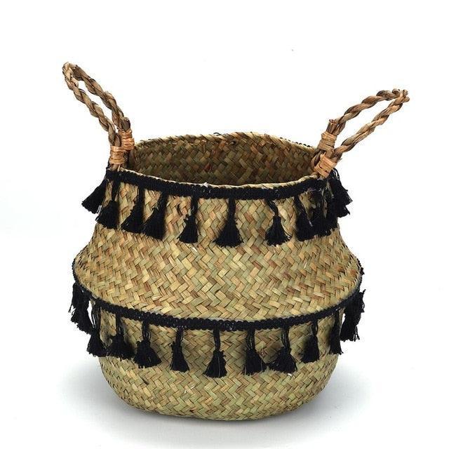Lisslune | Eco-Friendly Chic: Handwoven Seagrass Storage Baskets with Bamboo Handles