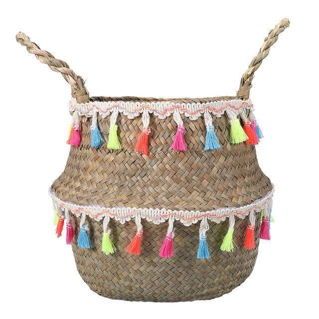 Lisslune | Eco-Friendly Chic: Handwoven Seagrass Storage Baskets with Bamboo Handles