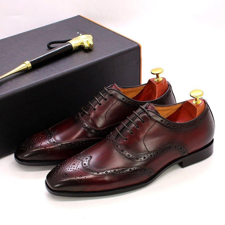 Lisslune | Handcrafted Men's Oxford Shoes Leather Brogue Dress Classic Business Formal Shoes