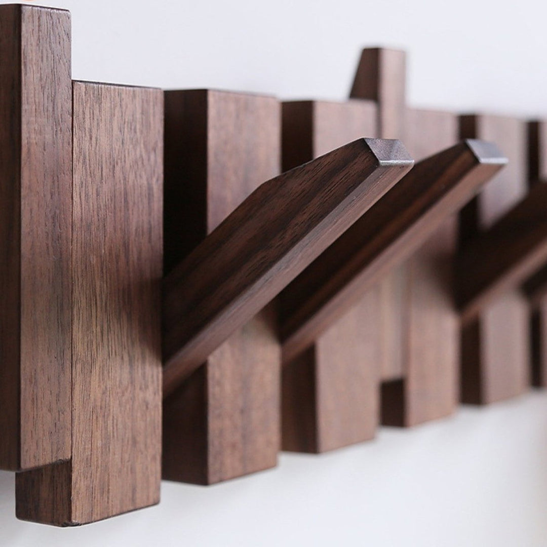 Lisslune | Handcrafted Wooden Piano Coatrack | Unique Design with 4-10 Hooks for Hallway, Bedroom & Office Storage