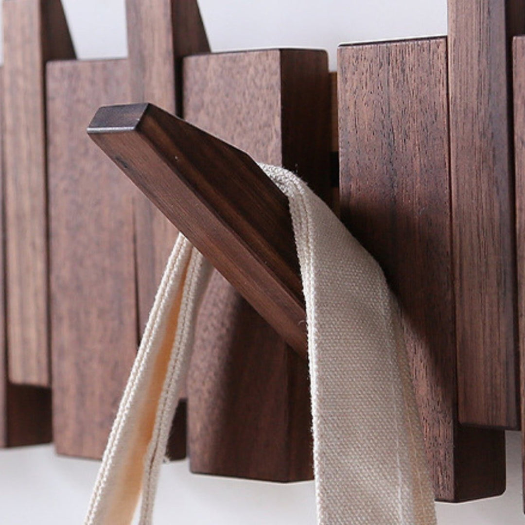 Lisslune | Handcrafted Wooden Piano Coatrack | Unique Design with 4-10 Hooks for Hallway, Bedroom & Office Storage