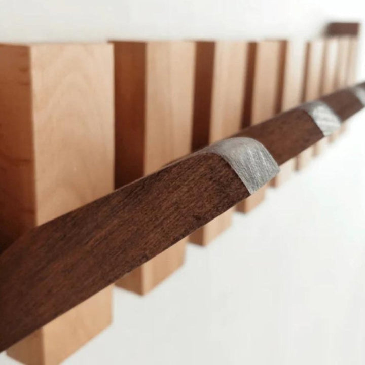 Lisslune | Handcrafted Wooden Piano Coatrack | Unique Design with 4-10 Hooks for Hallway, Bedroom & Office Storage