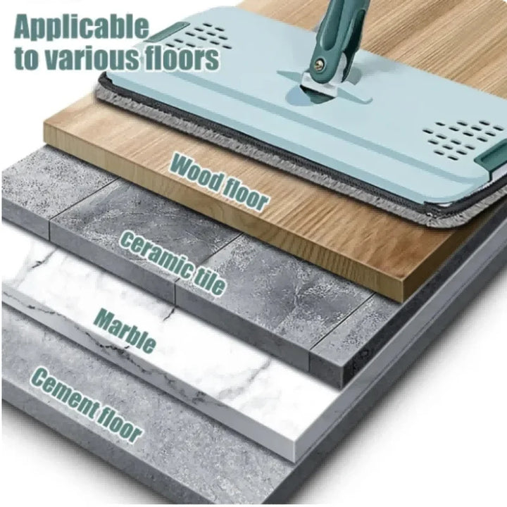 Lisslune | Hands-Free Flat Mop with Bucket - FlexiMop