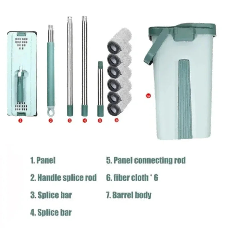 Lisslune | Hands-Free Flat Mop with Bucket - FlexiMop