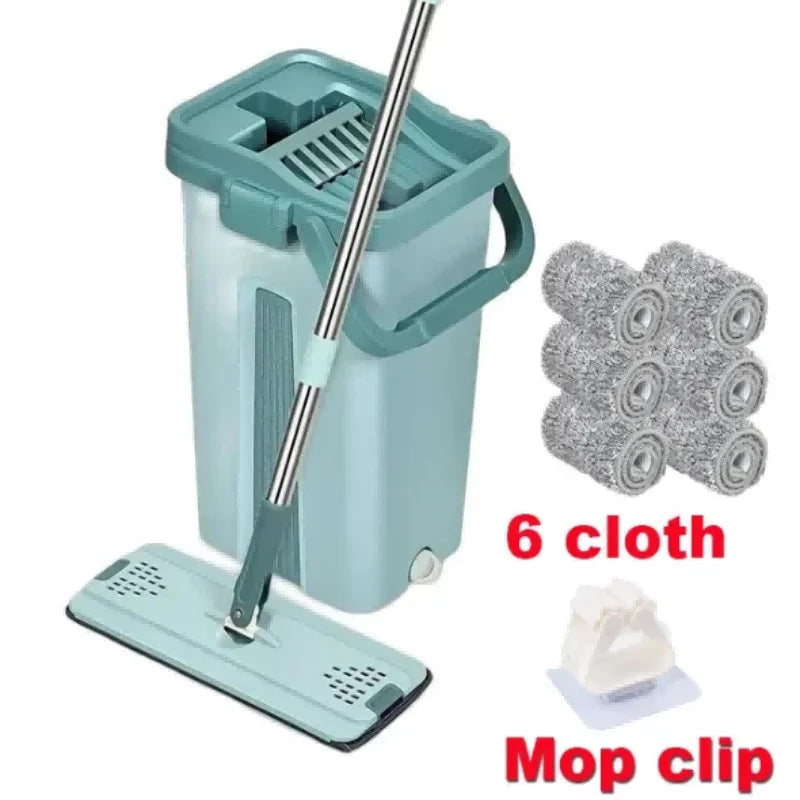 Lisslune | Hands-Free Flat Mop with Bucket - FlexiMop
