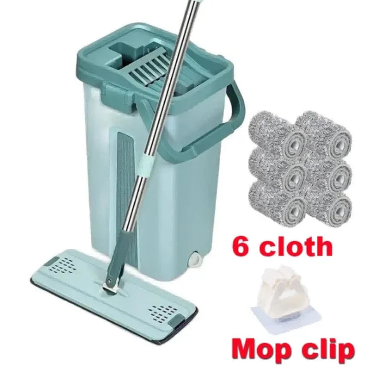 Lisslune | Hands-Free Flat Mop with Bucket - FlexiMop