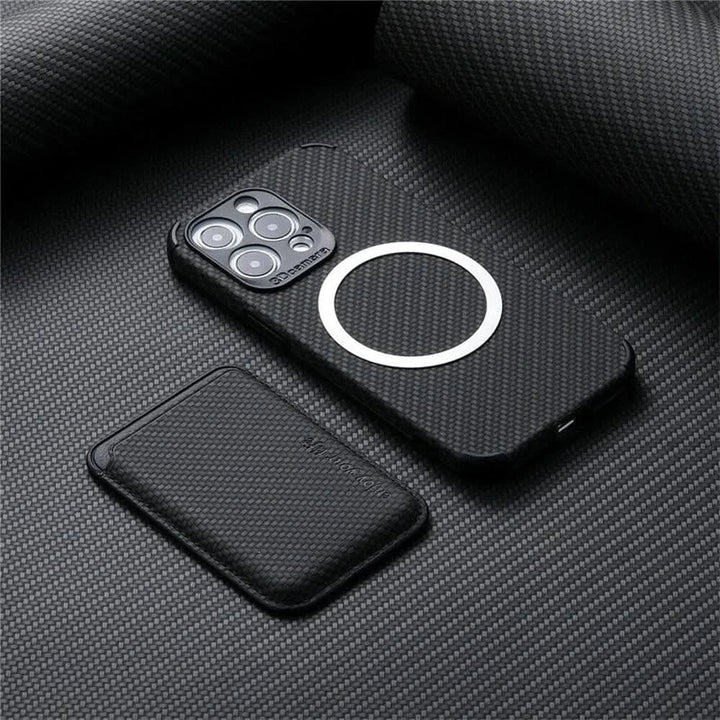 Lisslune | MagSafe Wallet Phone Case with Carbon Fiber Protection