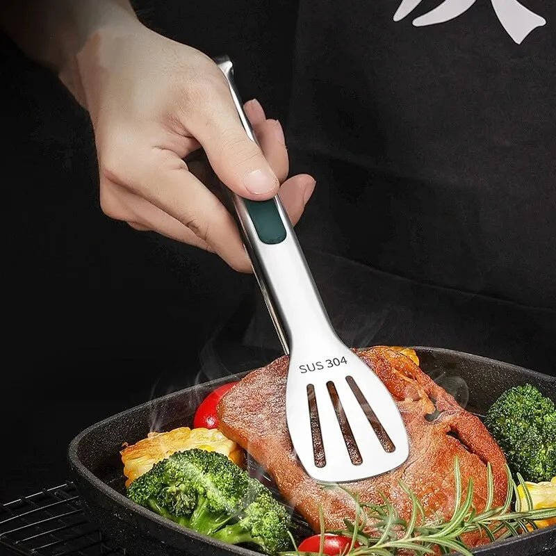 Lisslune | HandyTongs – Non-slip stainless steel tongs for meat, salad & bread