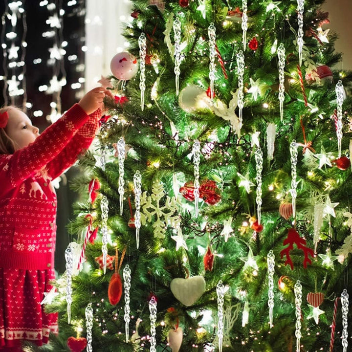 Lisslune | Hanging Christmas Icicle Ornaments - Christmas Tree Hanging Icicle Ornaments Bundle