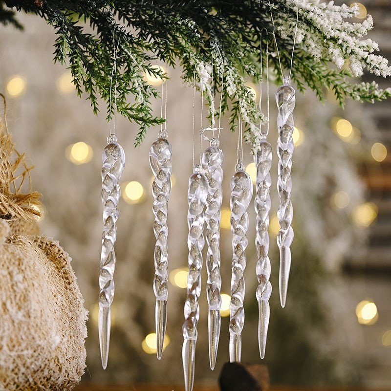 Lisslune | Hanging Christmas Icicle Ornaments - Christmas Tree Hanging Icicle Ornaments Bundle