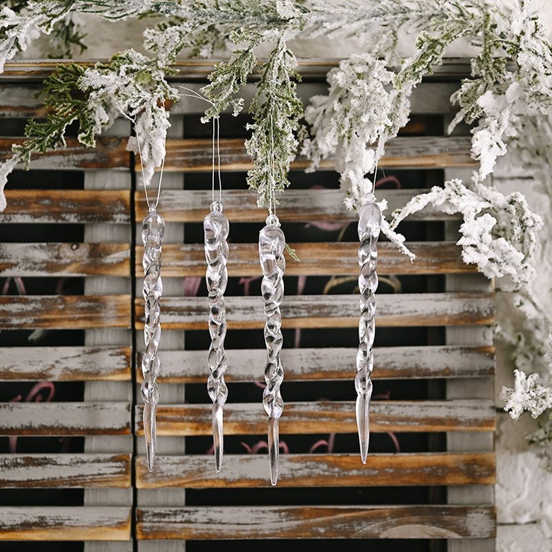 Lisslune | Hanging Christmas Icicle Ornaments - Christmas Tree Hanging Icicle Ornaments Bundle