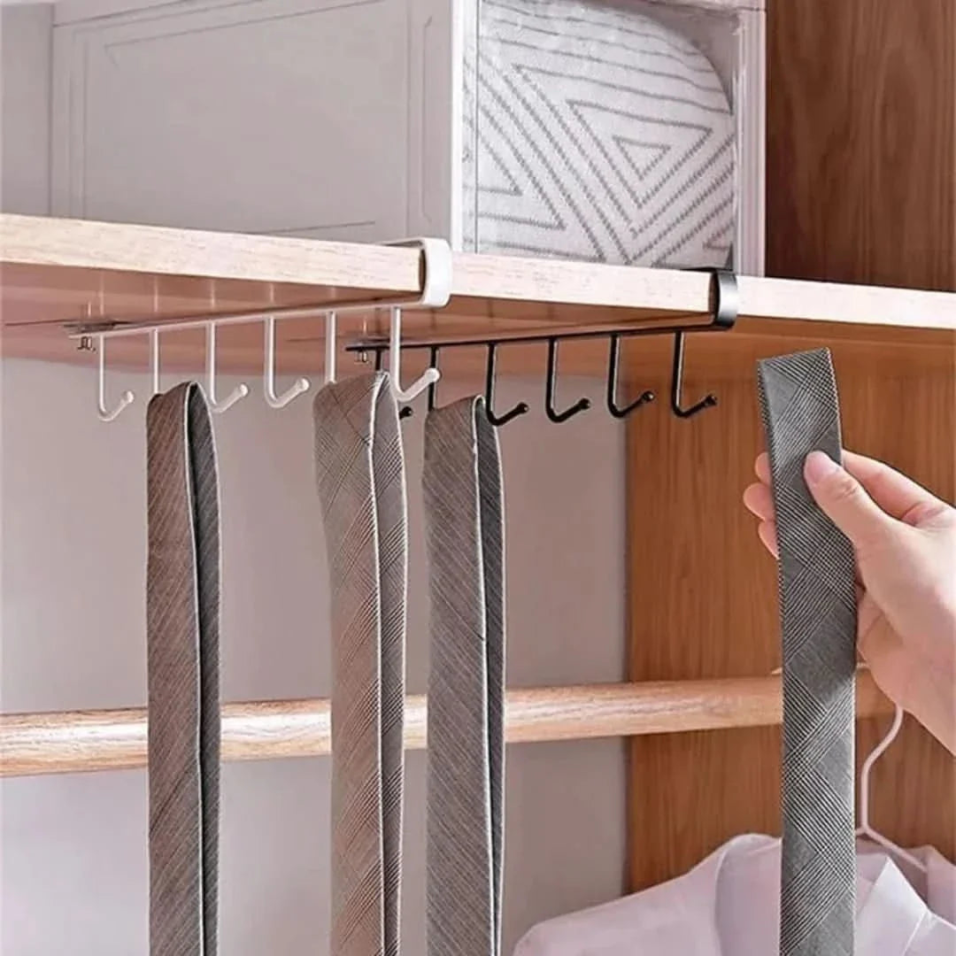 Lisslune | Under Cabinet Hanging Rack – Space-Saving Kitchen Organizer