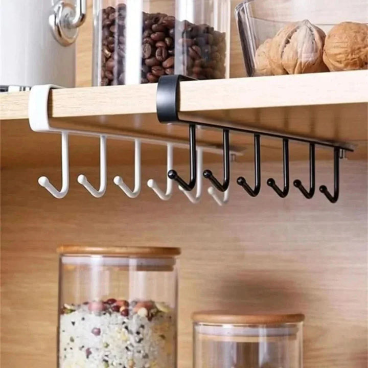 Lisslune | Under Cabinet Hanging Rack – Space-Saving Kitchen Organizer