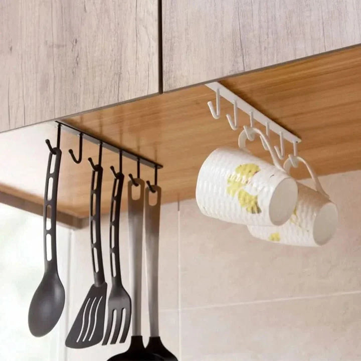 Lisslune | Under Cabinet Hanging Rack – Space-Saving Kitchen Organizer