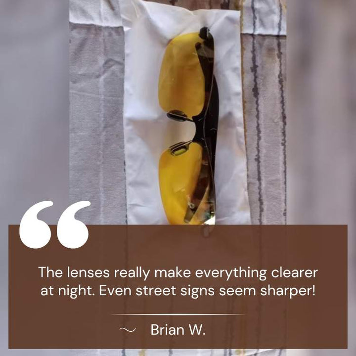 Lisslune | Night Driving Glasses | Yellow Lenses to Reduce Glare & Eye Strain for Safer Night Rides