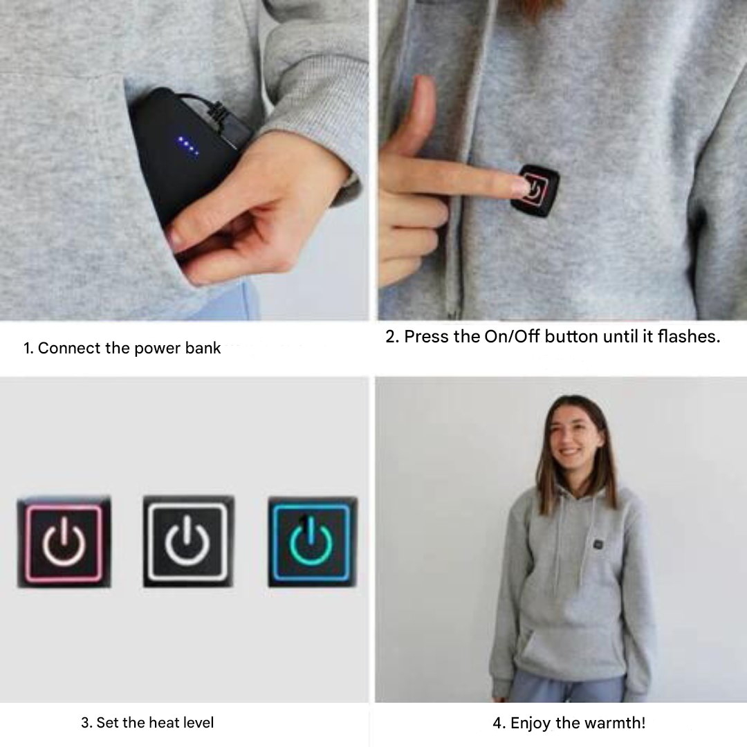 Lisslune | HeatWear Hoodie – Innovative Heated Hoodie with Adjustable Temperature