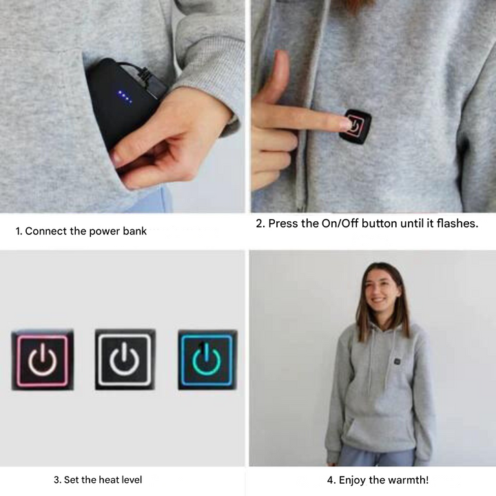 Lisslune | HeatWear Hoodie – Innovative Heated Hoodie with Adjustable Temperature