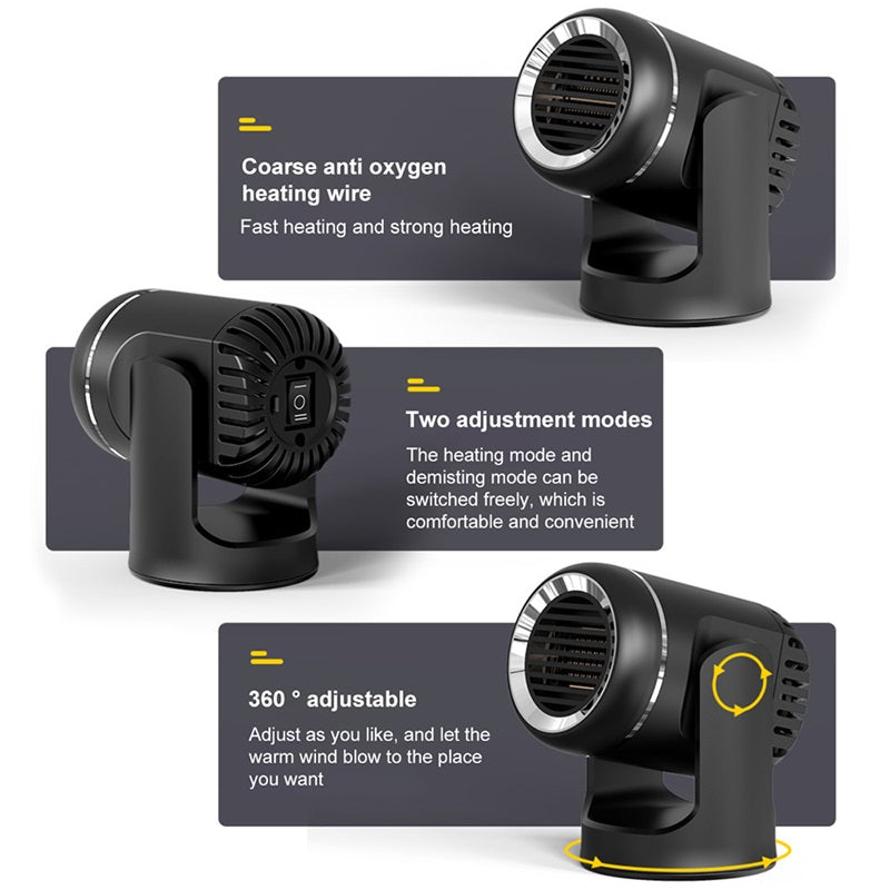 Lisslune | 12V Portable Car Heater with 360° Rotation & Overheat Protection