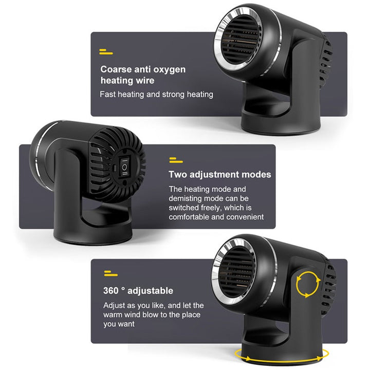 Lisslune | 12V Portable Car Heater with 360° Rotation & Overheat Protection