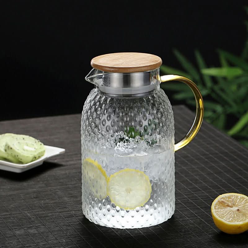 Lisslune | Heat-Resistant Glass Pitcher with Bamboo Lid