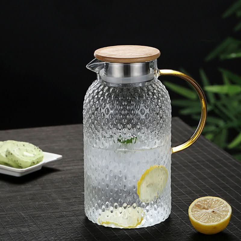 Lisslune | Heat-Resistant Glass Pitcher with Bamboo Lid