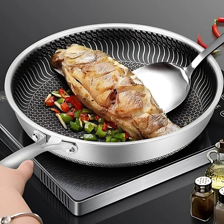 Lisslune | PANFORGE – Stainless Steel Non-Stick Pan with Hexa Surface