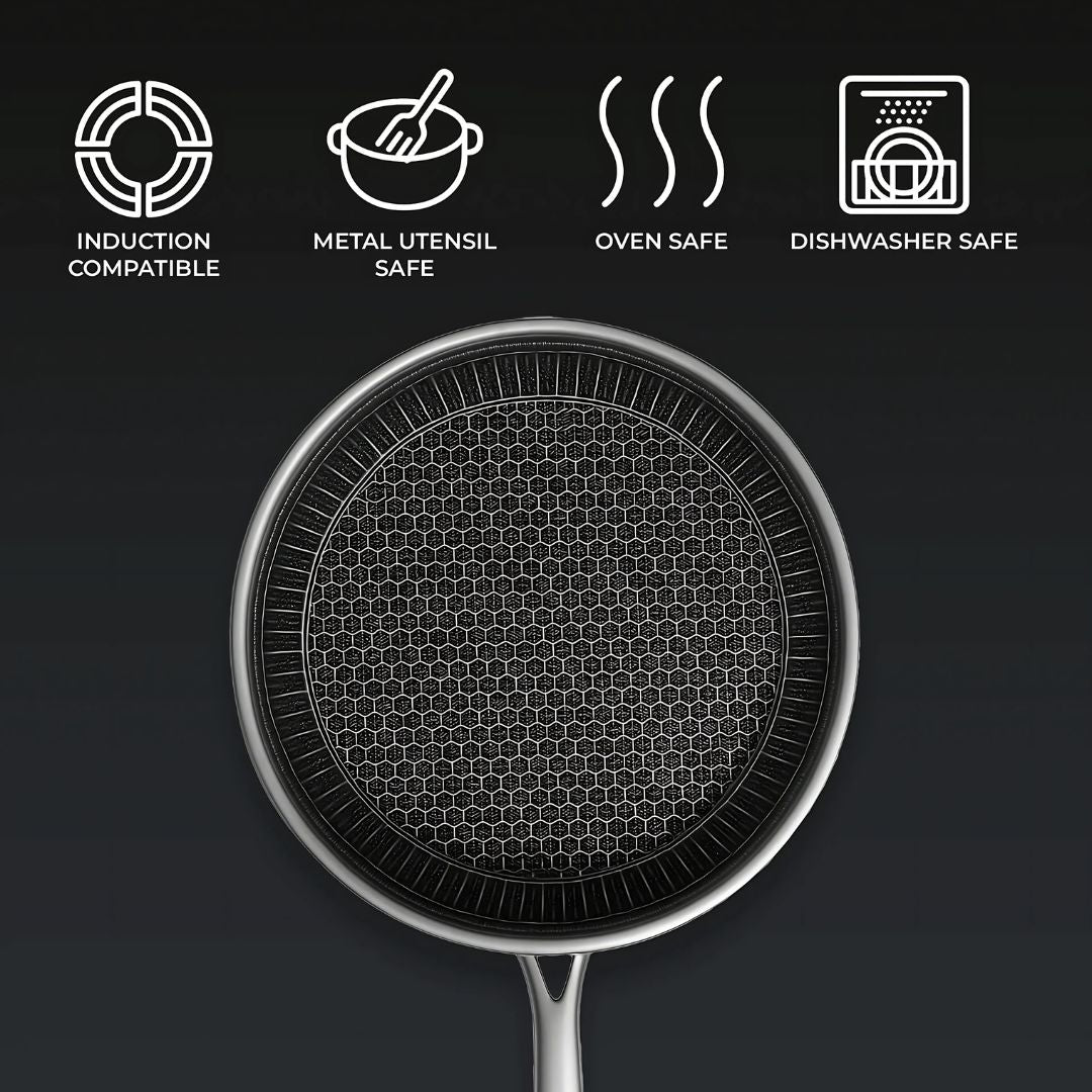 Lisslune | PANFORGE – Stainless Steel Non-Stick Pan with Hexa Surface