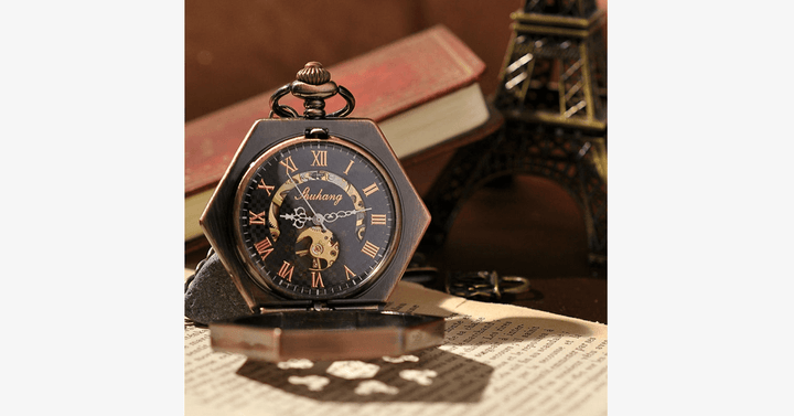 Lisslune | Hexlock Mechanical Pocket Watch - Track Time Stylishly