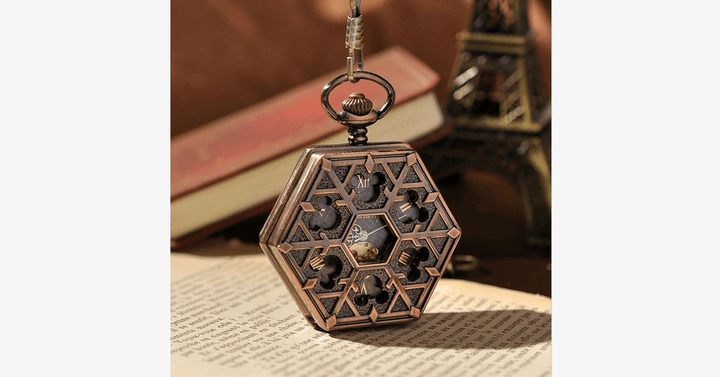 Lisslune | Hexlock Mechanical Pocket Watch - Track Time Stylishly