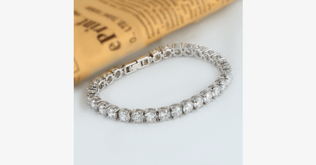 Lisslune | Diamond Eternity Bracelet in Silver Color - Round Cut Diamond Zircon Stones - Let You Look Stunning