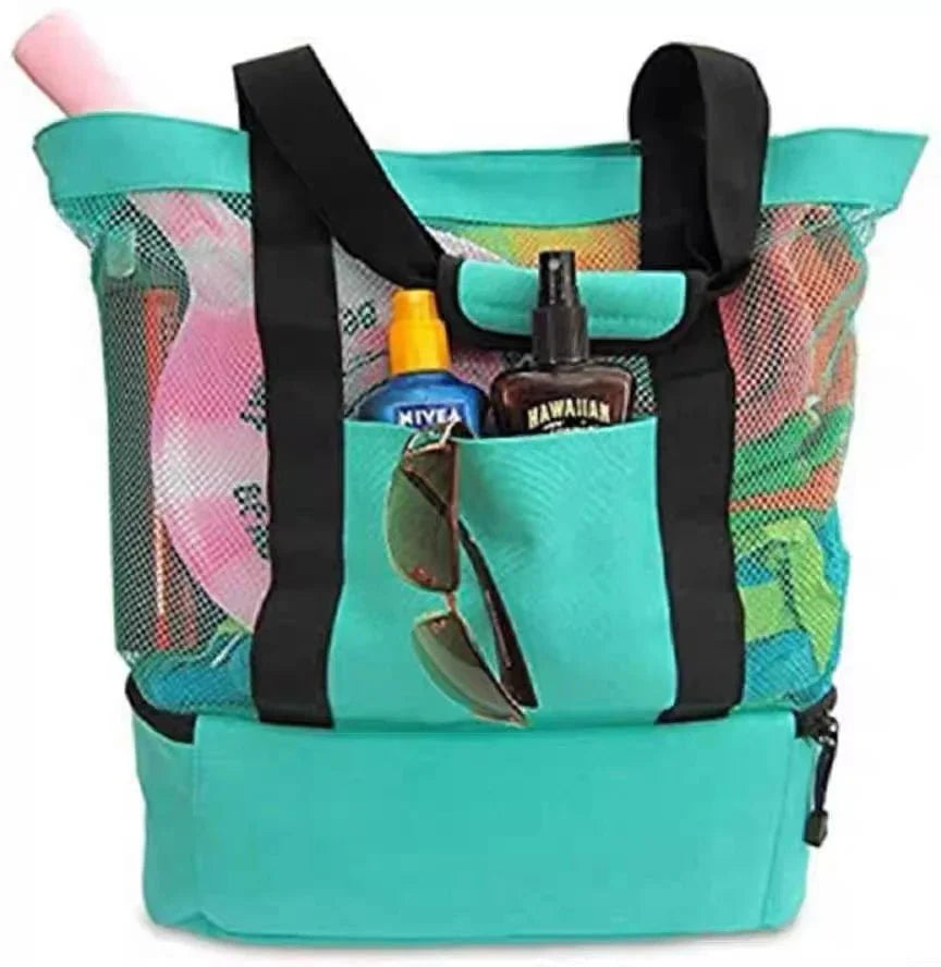 Lisslune | High-Capacity Picnic and Beach Bag – Waterproof, Double-Layer Mesh Design for Outdoor Adventures