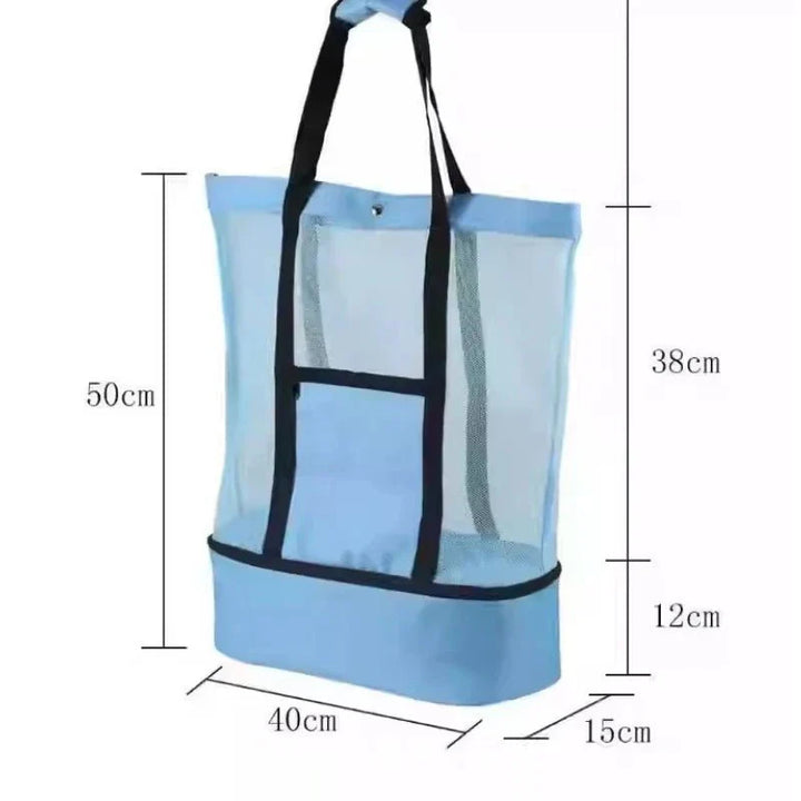 Lisslune | High-Capacity Picnic and Beach Bag – Waterproof, Double-Layer Mesh Design for Outdoor Adventures